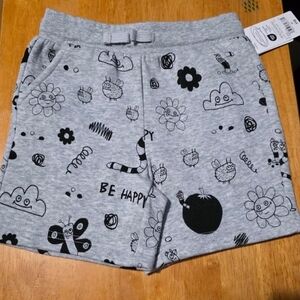 Okie Dokie Gray Printed Kids Shorts